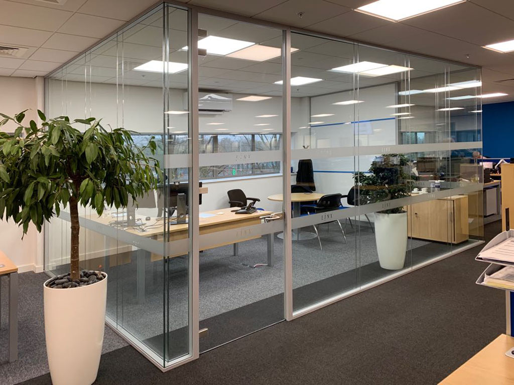 Glass Partition - Angled View